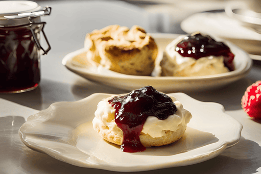 Cremă tradițională cu coagulare engleză pentru scones și ceai