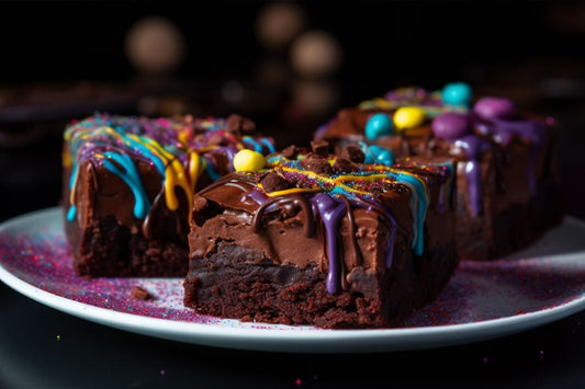 Brownies cosmic cu ganache bogată de ciocolată