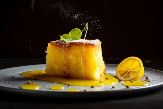 Tort de polenta cu lămâie zesty cu o glazură de citrice