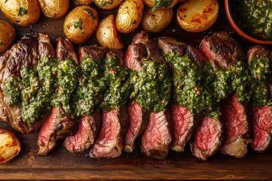 Friptură suculentă la grătar cu sos chimichurri zesty
