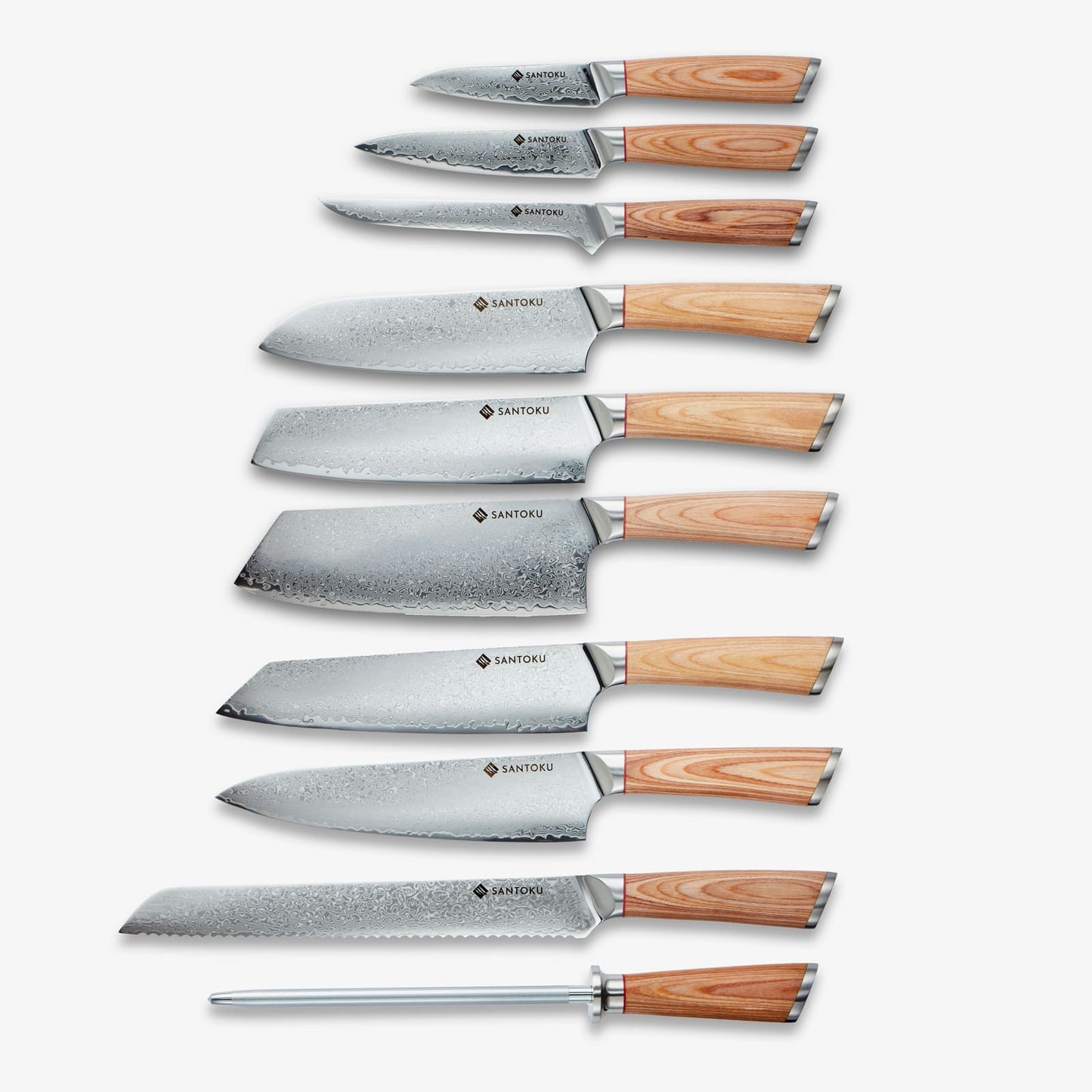 Haruta (はるた) 10 PC -uri set VG10 cuțite de bucătărie din oțel Damasc