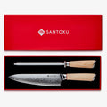 Set cutie Haruta VG10 din oțel japonez Damasc de 8 inchi și oțel de ascuțit diamant de 13 inchi