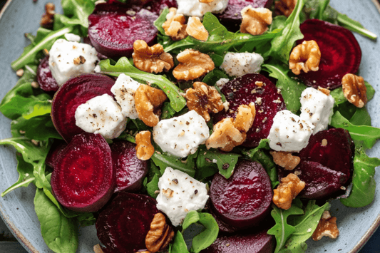 Roasted Beetroot and Goat Cheese Salad with Walnut Vinaigrette