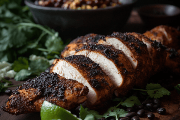 Juicy Blackened Chicken Breasts with Cajun Spice and Garlic Butter