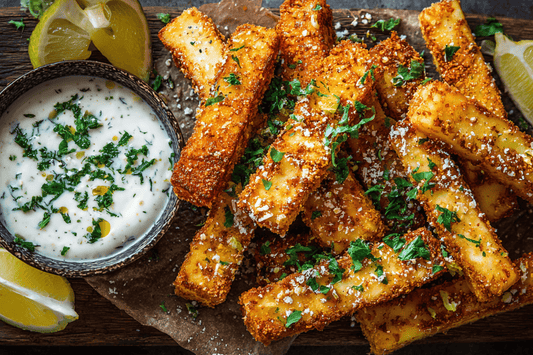 Crispy Halloumi Fries with Zesty Yoghurt Dip