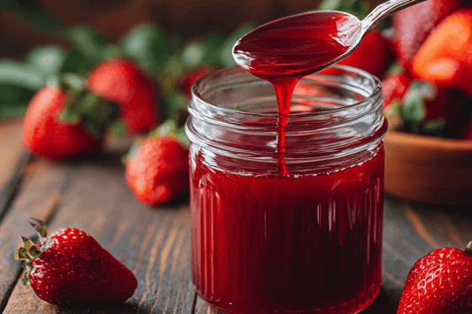 Homemade Strawberry Syrup with Fresh Berries and Natural Sweetness