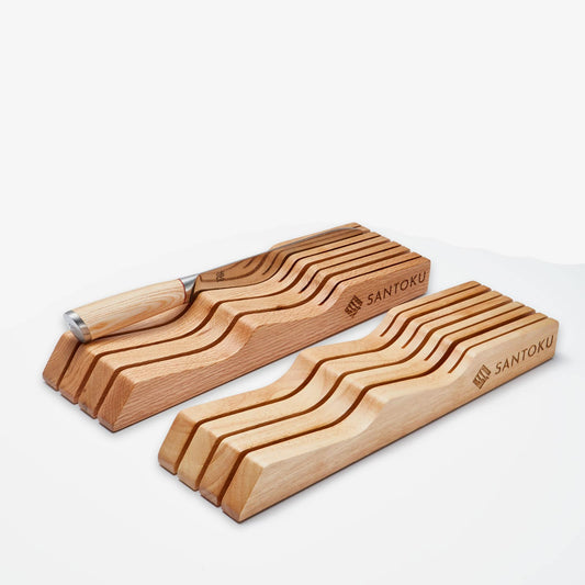 Sertar cuțit de bucătărie | Organizator de lemn de pe masă