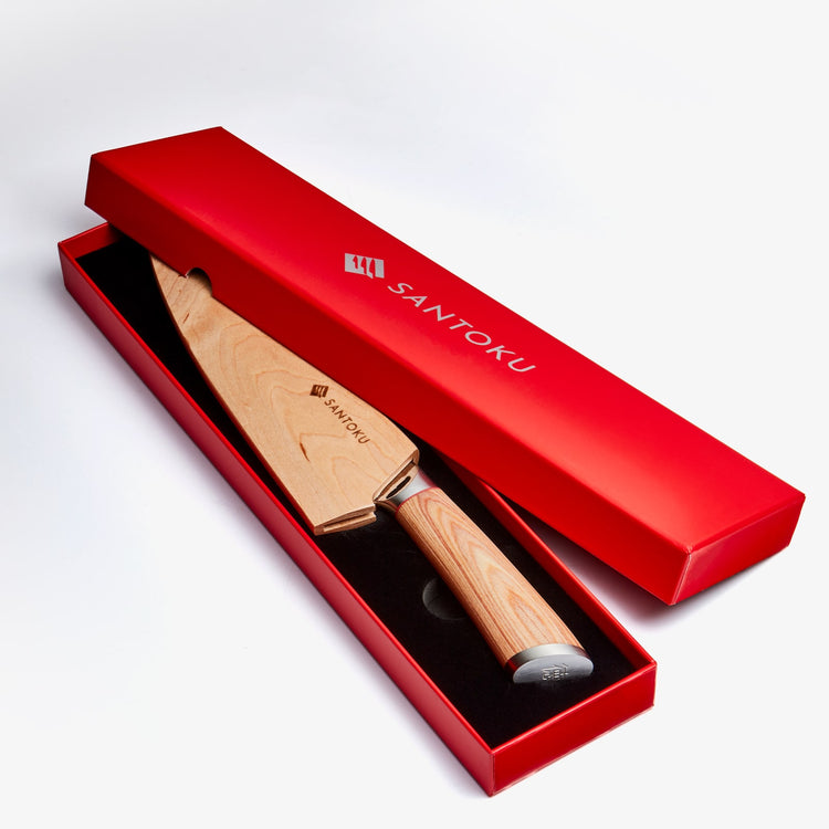 Haruta 8 inch VG10 cuțit japonez de bucătar Gyuto din oțel Damasc cu mâner din lemn și teacă