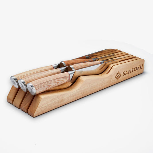 Sertar cuțit de bucătărie | Organizator de lemn de pe masă