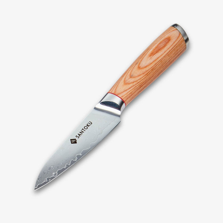 Haruta 4 inch VG10 cuțit japonez de gătit oțel Damasc cu mâner din lemn și teacă
