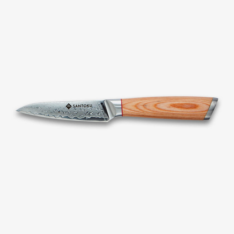 Haruta 4 inch VG10 cuțit japonez de gătit oțel Damasc cu mâner din lemn și teacă