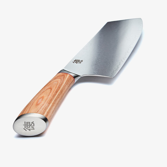 Haruta 7,7 inch VG10 Satâr Nakiri din oțel japonez Damasc cu mâner din lemn și teacă