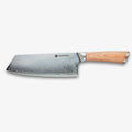 Haruta 7,7 inch VG10 Satâr Nakiri din oțel japonez Damasc cu mâner din lemn și teacă