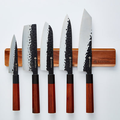 Set Minato cu un raft de cuțit din lemn magnetic