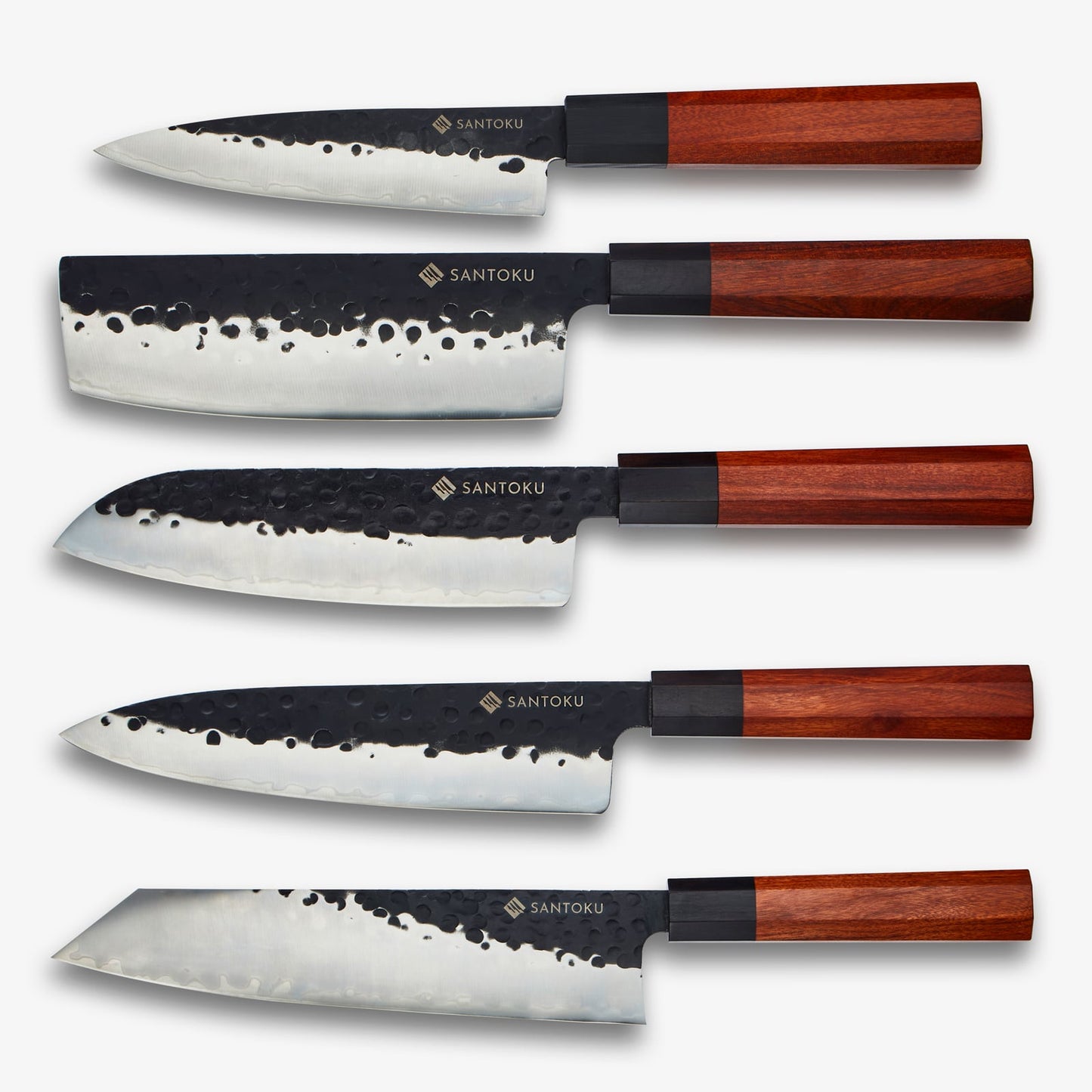 Seria de cuțite Minato cu suport cu cuțit magnetic din lemn de salcâm
